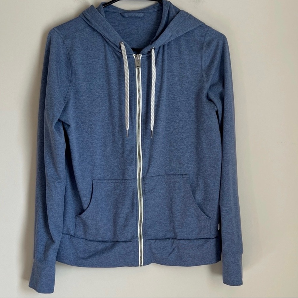 ***SOLD**Vuori dream knit performance hoodie in blue heather jacket